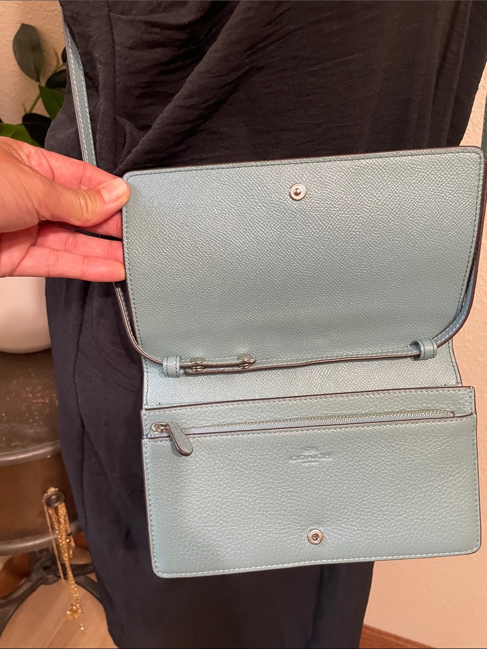 COACH Hayden Pebbled Leather Crossbody Bag in Light Blue - Picture 6 of 10